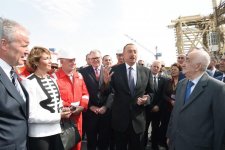 Prezident İlham Əliyev “Şahdəniz-2” layihəsi üzrə dayaq blokunun dənizə yola salınması mərasimində iştirak edib  (YENİLƏNİB) (FOTO)