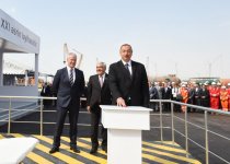 Prezident İlham Əliyev “Şahdəniz-2” layihəsi üzrə dayaq blokunun dənizə yola salınması mərasimində iştirak edib  (YENİLƏNİB) (FOTO)