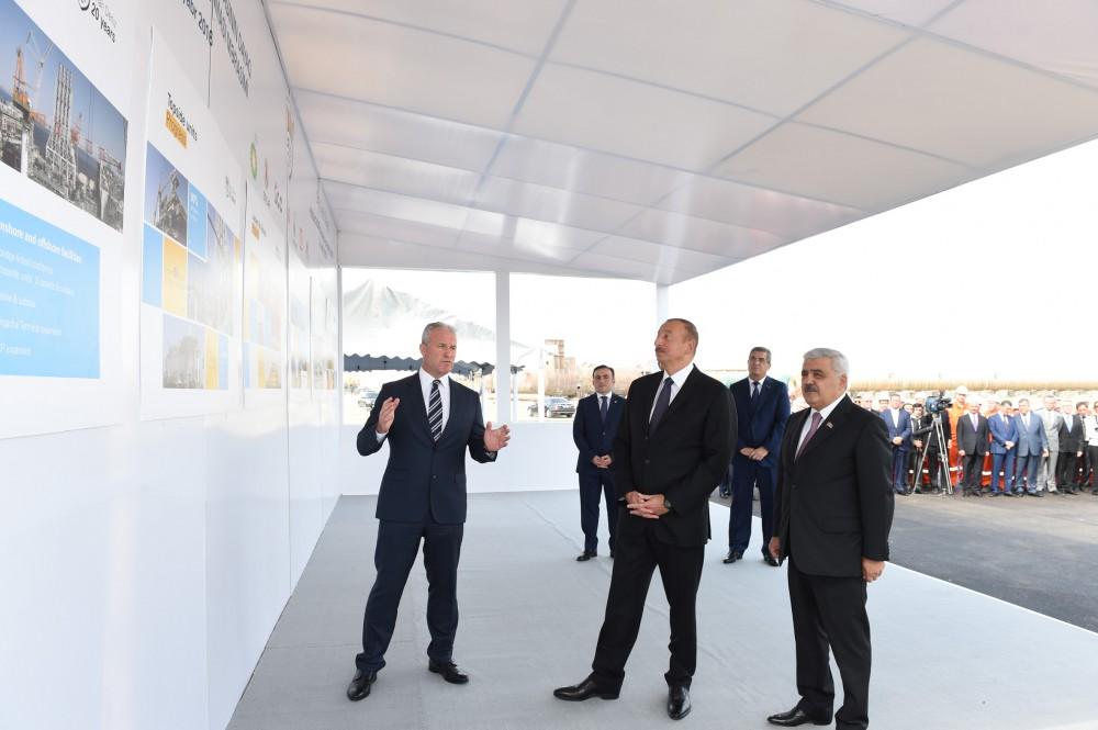 Prezident İlham Əliyev “Şahdəniz-2” layihəsi üzrə dayaq blokunun dənizə yola salınması mərasimində iştirak edib  (YENİLƏNİB) (FOTO)