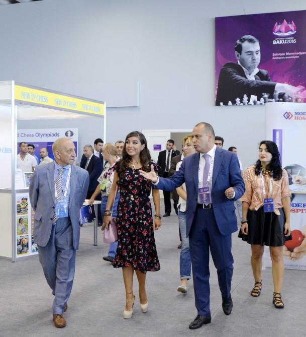 Leyla Əliyeva Bakı Şahmat Olimpiadasının altıncı turunun oyunlarına baxıb (FOTO)