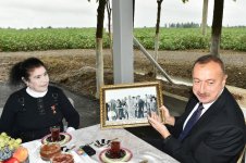 Prezident İlham Əliyev Sabirabadda pambıq sahəsi ilə tanış olub (FOTO) (YENİLƏNİB)