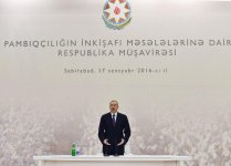 Sabirabadda İlham Əliyevin sədrliyi ilə pambıqçılığın inkişafına dair respublika müşavirəsi keçirilib (YENİLƏNİB) (FOTO)