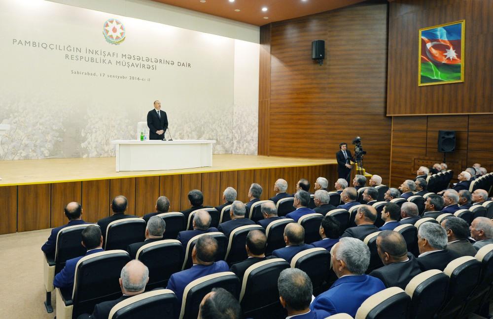 Prezident İlham Əliyev: Nə qədər mümkünsə, pambığın alış qiyməti qaldırılmalıdır