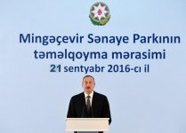Prezident İlham Əliyev Mingəçevir Sənaye Parkının təməlqoyma mərasimində iştirak edib (FOTO) (YENİLƏNİB)