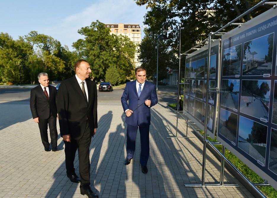 Prezident İlham Əliyev Mingəçevirdə aparılan abadlıq və tikinti işləri ilə tanış olub (FOTO)