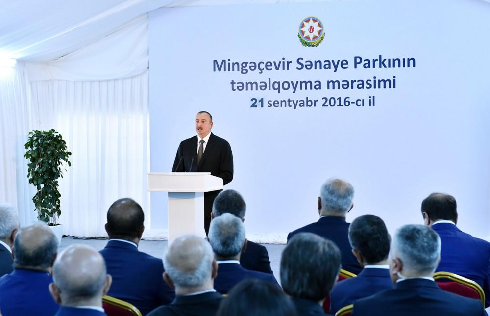 Prezident İlham Əliyev Mingəçevir Sənaye Parkının təməlqoyma mərasimində iştirak edib (FOTO) (YENİLƏNİB)