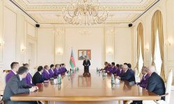 Prezident İlham Əliyev: Azərbaycanda hər sahədə olduğu kimi, idmanda da böyük inkişaf var (YENİLƏNİB) (FOTO)