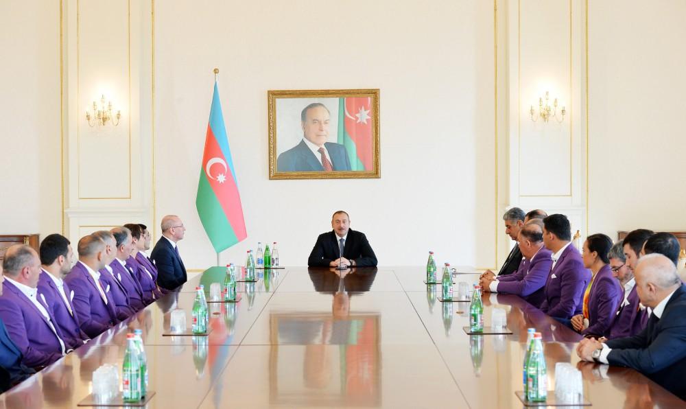 Prezident İlham Əliyev: Azərbaycanda hər sahədə olduğu kimi, idmanda da böyük inkişaf var (YENİLƏNİB) (FOTO)