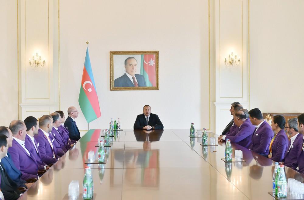 Prezident İlham Əliyev: Azərbaycanda hər sahədə olduğu kimi, idmanda da böyük inkişaf var (YENİLƏNİB) (FOTO)