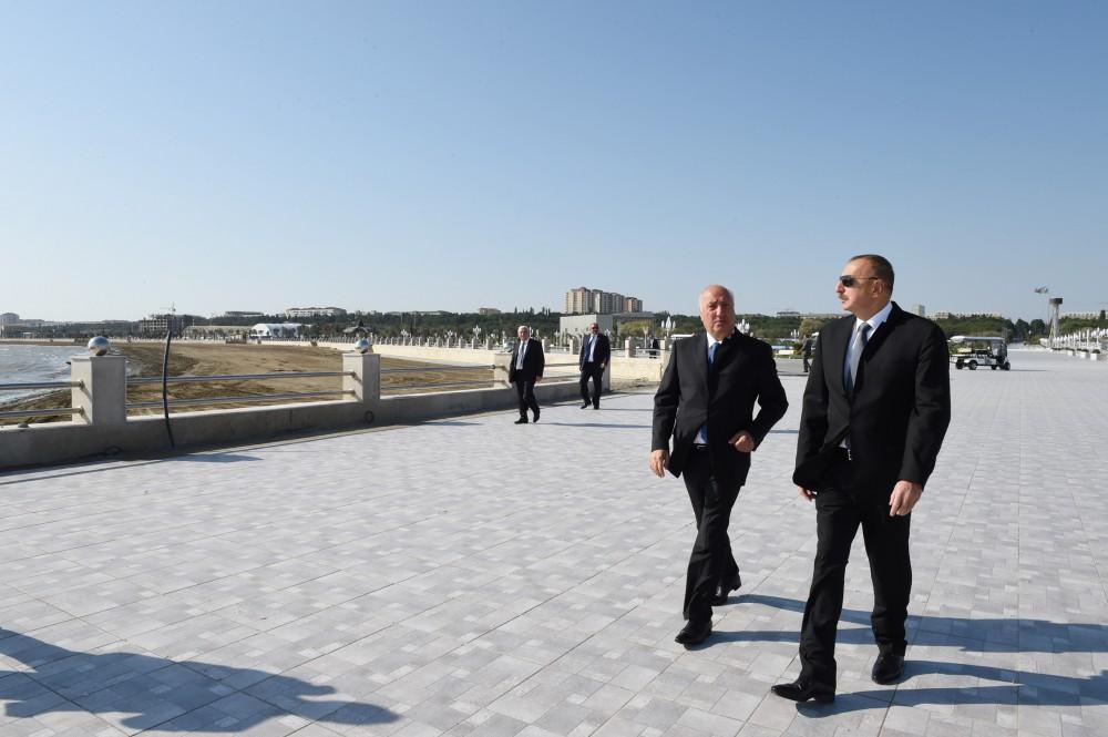 Prezident İlham Əliyev Sumqayıt Dənizkənarı Bulvarının açılışında iştirak edib (FOTO)
