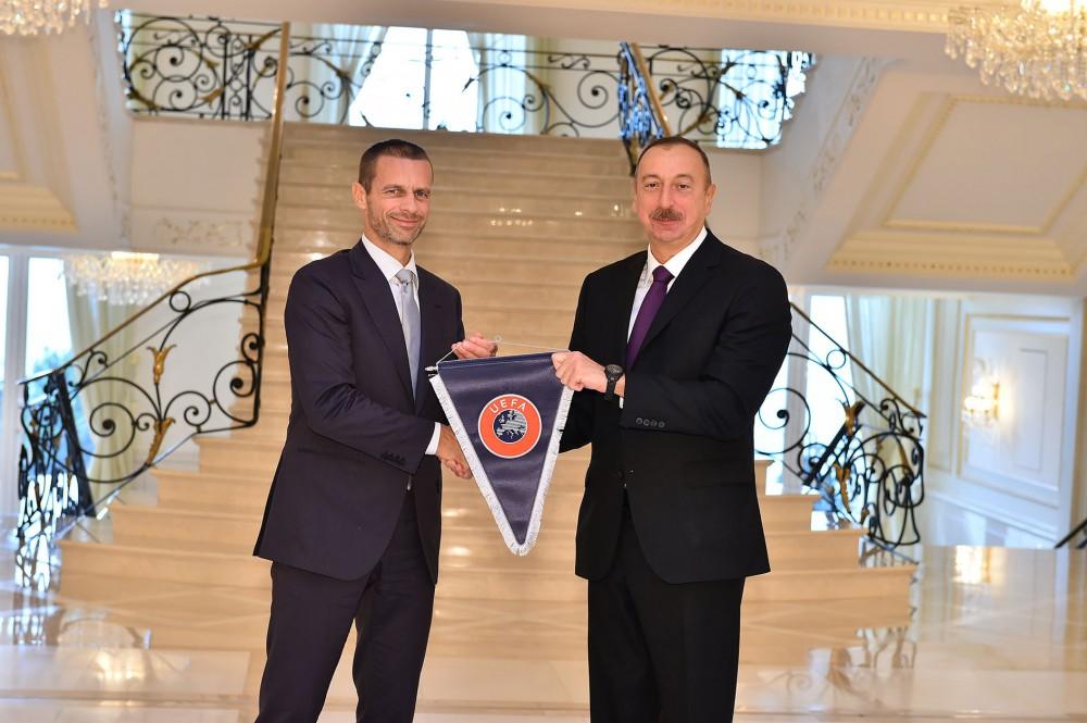 İlham Əliyev UEFA prezidentini qəbul edib (YENİLƏNİB)   (FOTO)