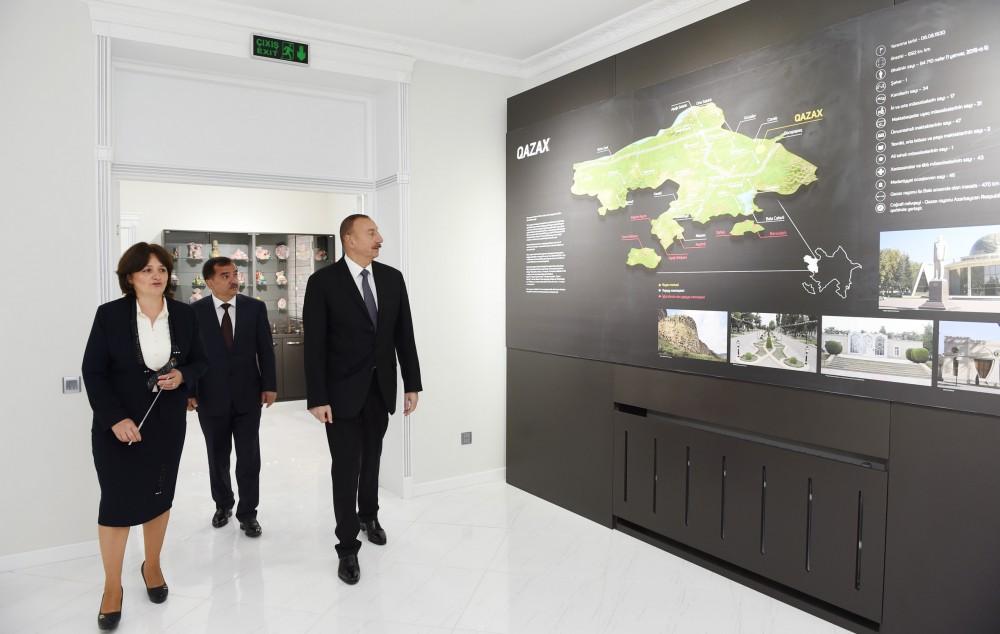 Prezident İlham Əliyev Qazax Rayon Tarix-Diyarşünaslıq Muzeyinin yeni binasının açılışını edib (FOTO)