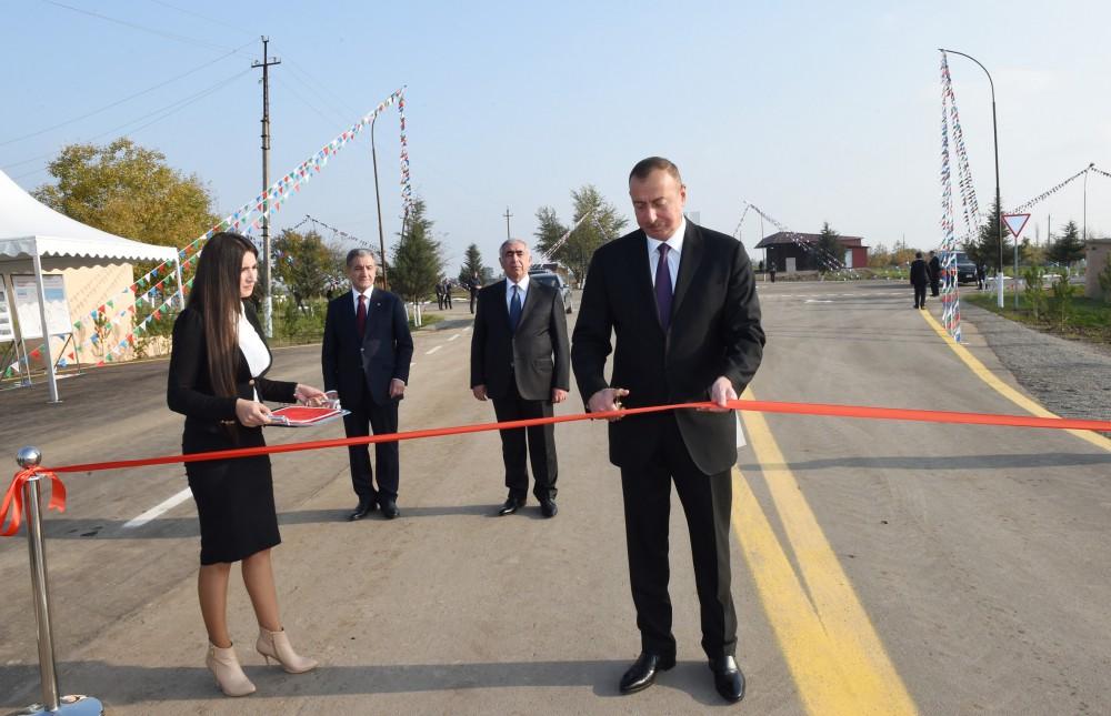 Beyləqanda Birinci Şahsevən-Əhmədli-Dünyamalılar avtomobil yolu yenidənqurmadan sonra istifadəyə verilib (FOTO)