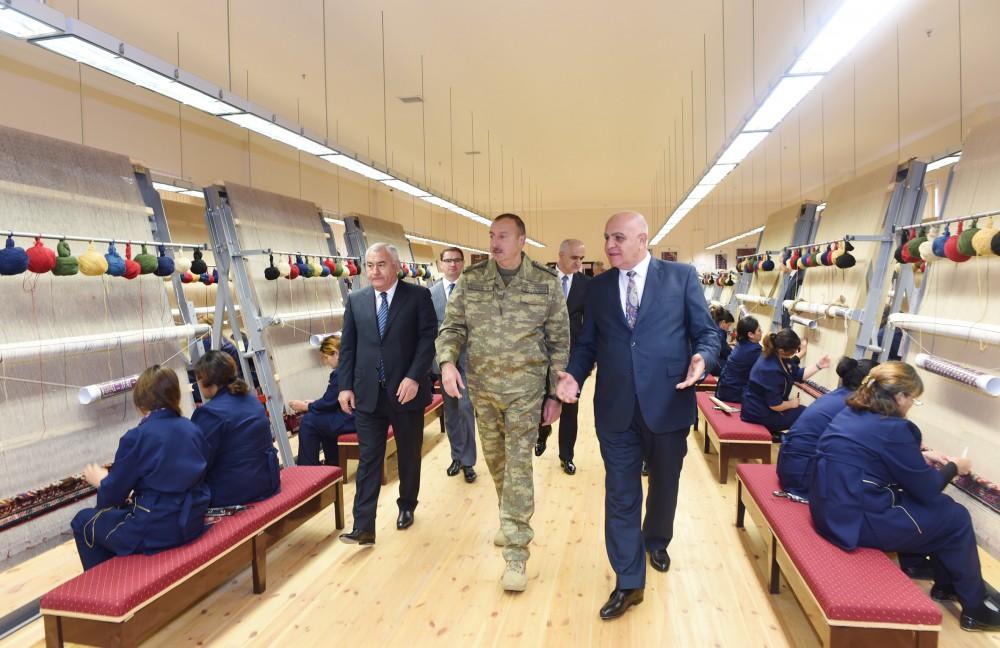 Prezident İlham Əliyev Füzuli xalça kombinatının açılışında iştirak edib (FOTO) (YENİLƏNİB)