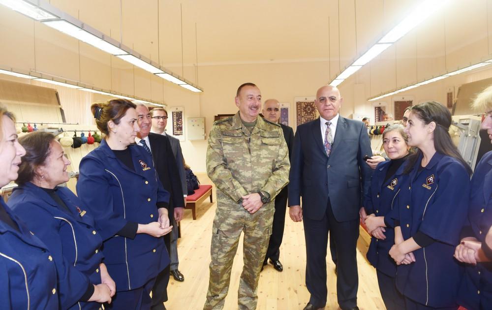 Prezident İlham Əliyev Füzuli xalça kombinatının açılışında iştirak edib (FOTO) (YENİLƏNİB)