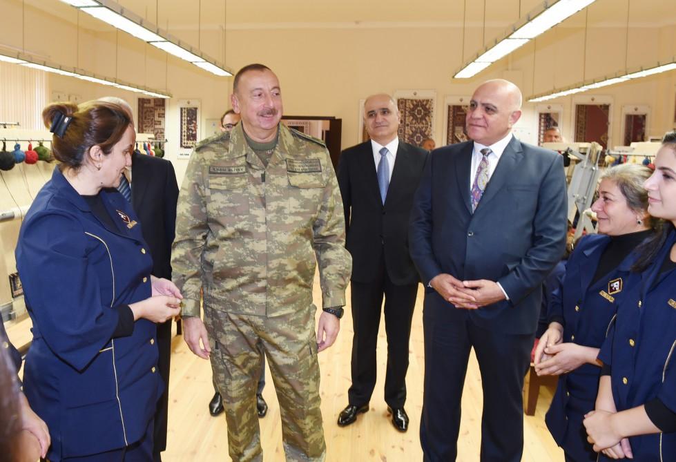 Prezident İlham Əliyev Füzuli xalça kombinatının açılışında iştirak edib (FOTO) (YENİLƏNİB)