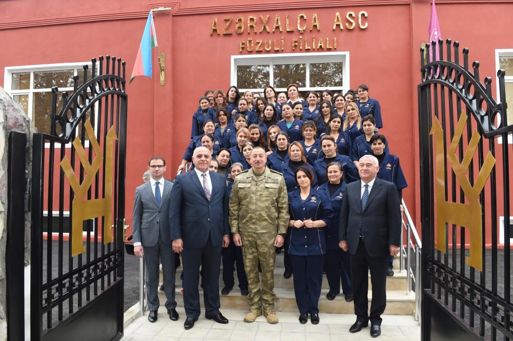 Prezident İlham Əliyev Füzuli xalça kombinatının açılışında iştirak edib (FOTO) (YENİLƏNİB)