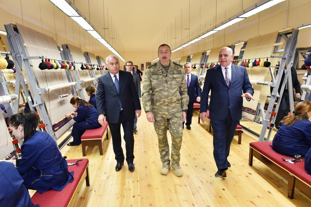 Prezident İlham Əliyev Füzuli xalça kombinatının açılışında iştirak edib (FOTO) (YENİLƏNİB)