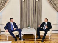 Azərbaycan Prezidenti Rusiya Dövlət Dumasının beynəlxalq məsələlər komitəsinin sədrini qəbul edib (FOTO)