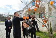 Prezident İlham Əliyev və xanımı düşmən atəşi nəticəsində Ağdamda ziyan dəymiş evlərin tikintisi və bərpası ilə tanış olublar (FOTO)