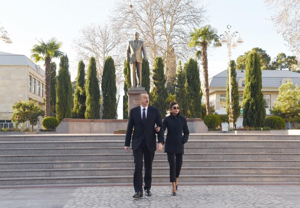 Prezident İlham Əliyev və xanımı Mehriban Əliyeva Tərtər rayonuna səfərə gəliblər (FOTO)