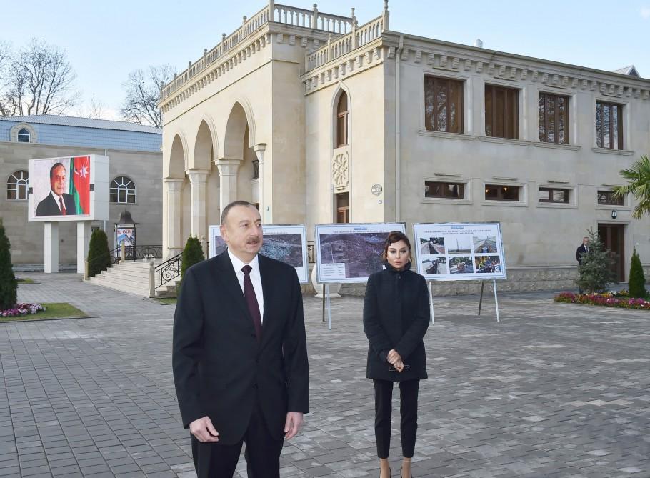 Prezident İlham Əliyev və xanımı Tərtərin içməli su təchizatı və kanalizasiya sistemlərinin yenidən qurulması münasibətilə tədbirdə iştirak ediblər (FOTO)
