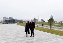 Prezident İlham Əliyev və xanımı Bakıda yeni salınmış parkın açılışında iştirak ediblər (YENİLƏNİB)  (FOTO)