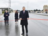 Prezident İlham Əliyev və xanımı Qala-Pirallahı yolunun ikinci hissəsinin açılışında iştirak ediblər (YENİLƏNİB)  (FOTO)