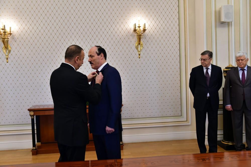 Prezident İlham Əliyev Dağıstan Respublikasının başçısını qəbul edib  (FOTO) (YENİLƏNİB)