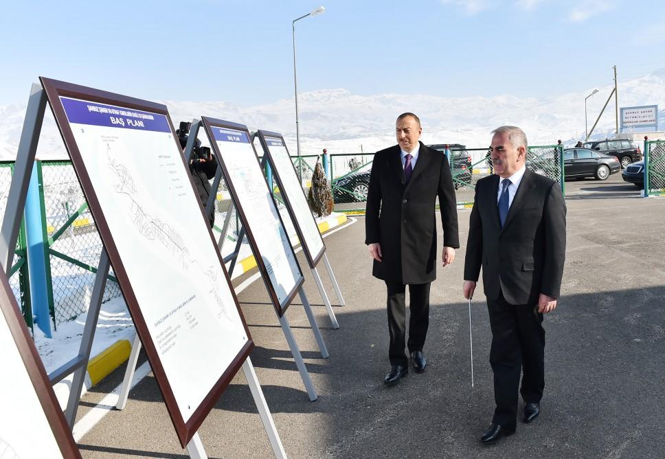 İlham Əliyev Şahbuzda içməli su təchizatı və kanalizasiya sistemlərinin istifadəyə verilməsi mərasimində iştirak edib (FOTO)
