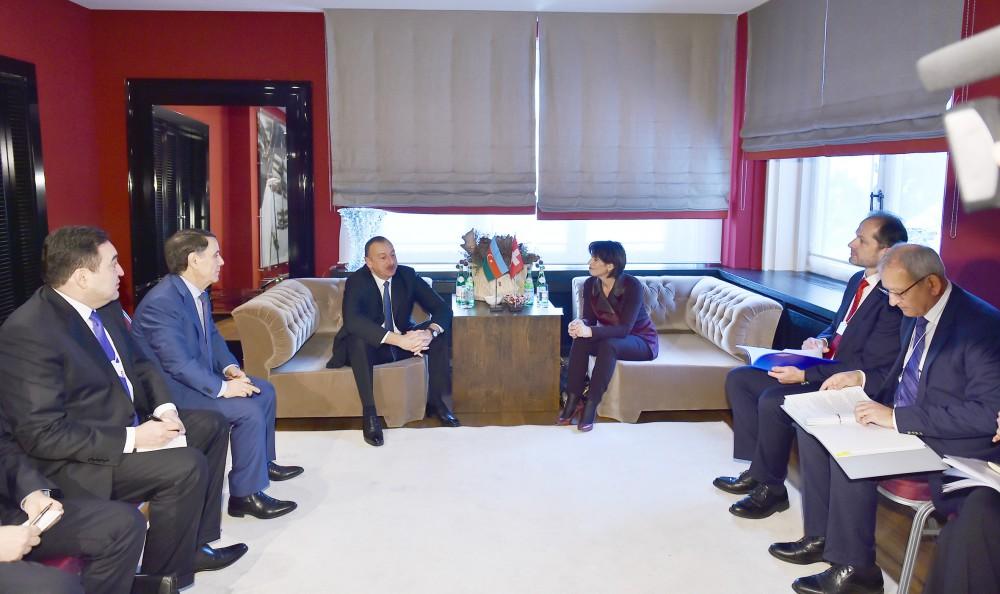 Davosda Azərbaycan və İsveçrə prezidentləri arasında görüş olub (FOTO) (YENİLƏNİB)