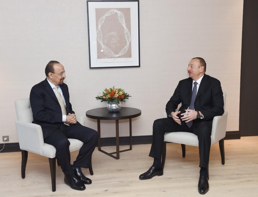 Prezident İlham Əliyev Səudiyyə Ərəbistanının energetika, sənaye və təbii sərvətlər naziri ilə görüşüb (FOTO) (YENİLƏNİB)