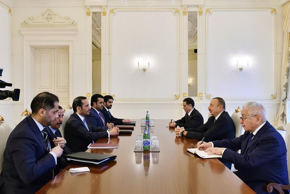Prezident İlham Əliyev Qətərin xarici işlər nazirini qəbul edib (YENİLƏNİB)
