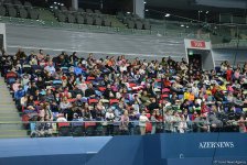 Bakıda Milli Gimnastika Arenasında batut gimanstikası və tamblinq üzrə Dünya Kuboku iştirakçılarının sınaq məşqi keçirilib FOTOREPORTAJ