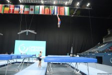 Bakıda Milli Gimnastika Arenasında batut gimanstikası və tamblinq üzrə Dünya Kuboku iştirakçılarının sınaq məşqi keçirilib FOTOREPORTAJ
