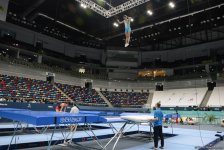 Bakıda Milli Gimnastika Arenasında batut gimanstikası və tamblinq üzrə Dünya Kuboku iştirakçılarının sınaq məşqi keçirilib FOTOREPORTAJ