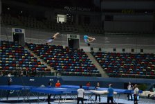 Bakıda Milli Gimnastika Arenasında batut gimanstikası və tamblinq üzrə Dünya Kuboku iştirakçılarının sınaq məşqi keçirilib FOTOREPORTAJ