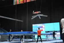 Bakıda Milli Gimnastika Arenasında batut gimanstikası və tamblinq üzrə Dünya Kuboku iştirakçılarının sınaq məşqi keçirilib FOTOREPORTAJ