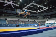 Bakıda Milli Gimnastika Arenasında batut gimanstikası və tamblinq üzrə Dünya Kuboku iştirakçılarının sınaq məşqi keçirilib FOTOREPORTAJ