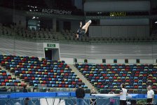 Bakıda Milli Gimnastika Arenasında batut gimanstikası və tamblinq üzrə Dünya Kuboku iştirakçılarının sınaq məşqi keçirilib FOTOREPORTAJ