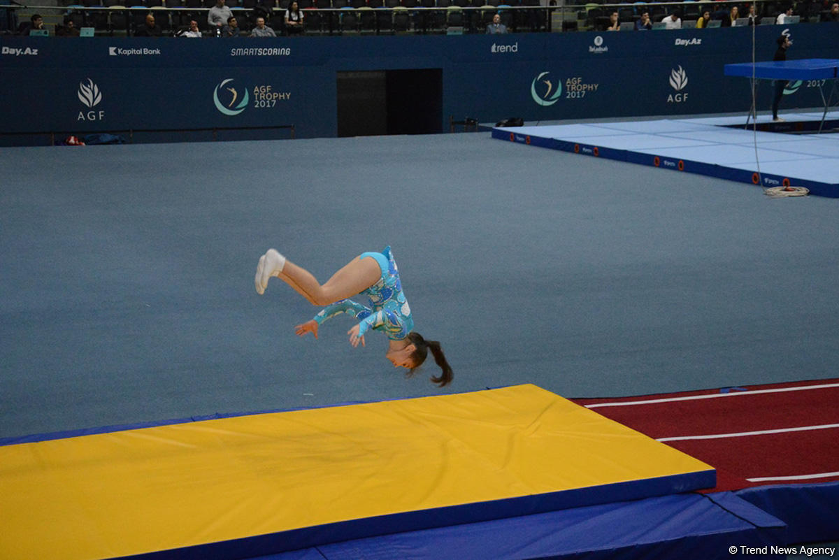 Bakıda Milli Gimnastika Arenasında batut gimanstikası və tamblinq üzrə Dünya Kuboku iştirakçılarının sınaq məşqi keçirilib FOTOREPORTAJ