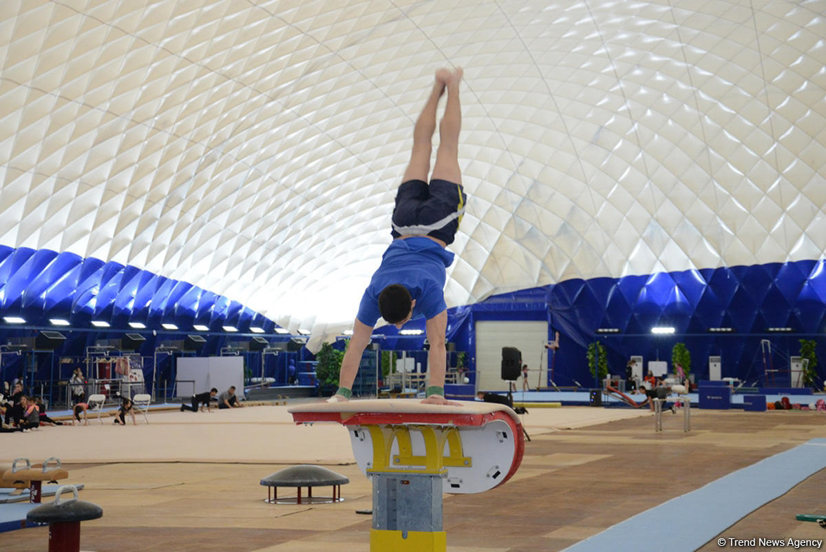 Azərbaycan gimnastları Dünya Kubokuna hazırlaşırlar (FOTOREPORTAJ)