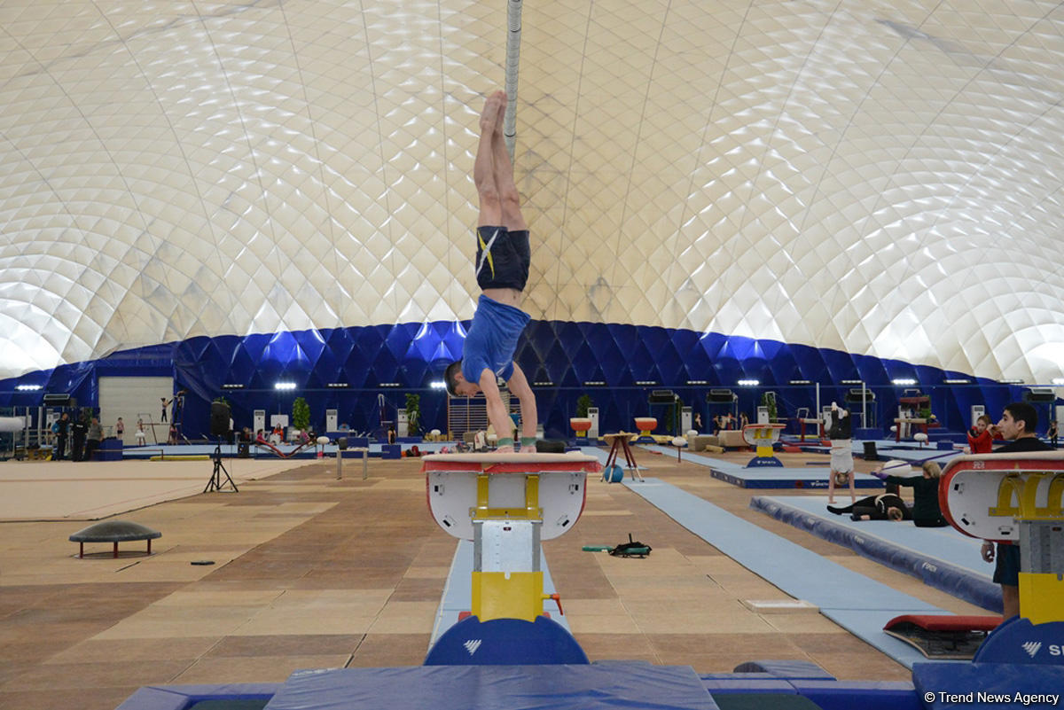 Azərbaycan gimnastları Dünya Kubokuna hazırlaşırlar (FOTOREPORTAJ)