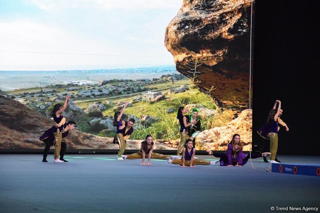 Bakıda batut gimnastikası və tamblinq üzrə Dünya Kubokunun açılış mərasiminin əsas məşqləri keçirilib (FOTOREPORTAJ)