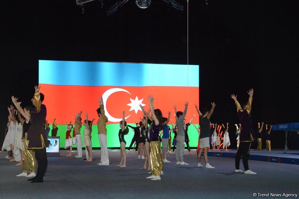 Bakıda batut gimnastikası və tamblinq üzrə Dünya Kubokunun açılış mərasiminin əsas məşqləri keçirilib (FOTOREPORTAJ)