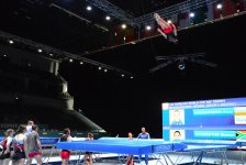 Bakıda batut gimnastikası üzrə Dünya Kuboku iştirakçılarının podium məşqləri başlayıb (FOTO)