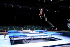 Bakıda batut gimnastikası üzrə Dünya Kuboku iştirakçılarının podium məşqləri başlayıb (FOTO)