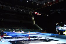 Bakıda batut gimnastikası üzrə Dünya Kuboku iştirakçılarının podium məşqləri başlayıb (FOTO)