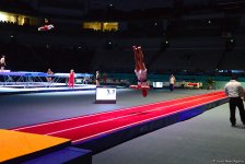 Bakıda batut gimnastikası üzrə Dünya Kuboku iştirakçılarının podium məşqləri başlayıb (FOTO)