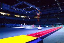 Bakıda batut gimnastikası üzrə Dünya Kuboku iştirakçılarının podium məşqləri başlayıb (FOTO)